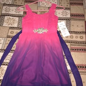 Pink to purple dress with tie in back!